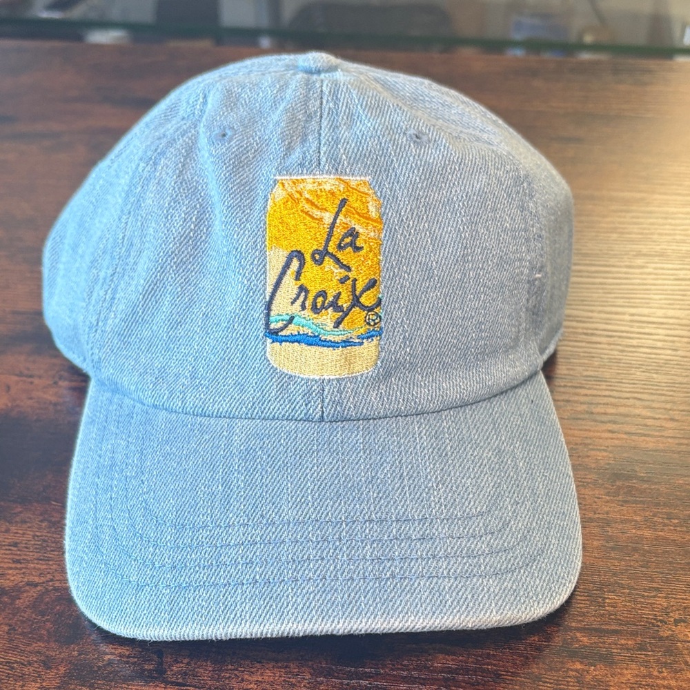 La Croix Denim Hat 🍋 Limited Edition Lemon Can Embroidery NWOT